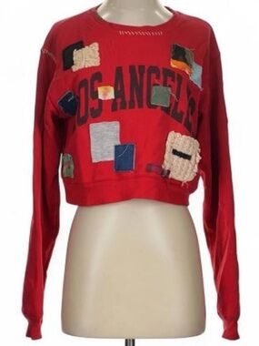 Riley from Free People Los Angeles Print Patchwork Vintage Crew Neck Sweatshirt